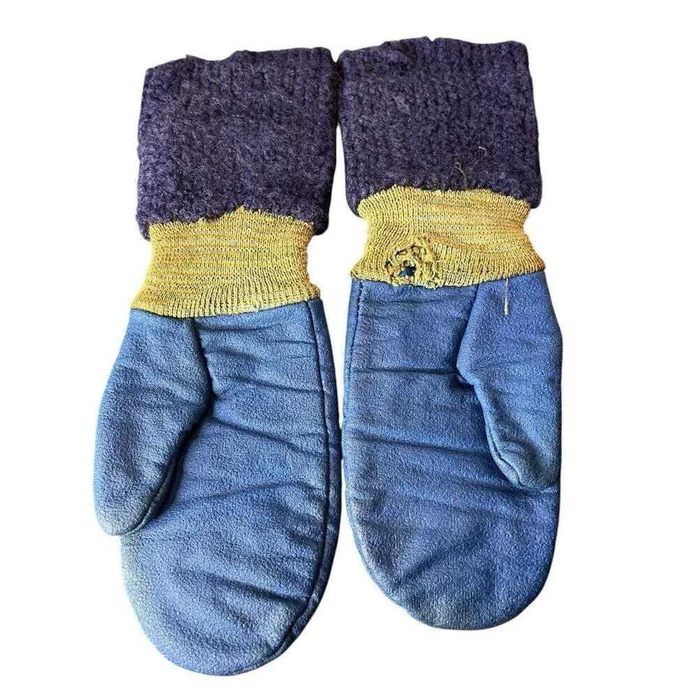 Vintage Sylvester Children's Blue Mittens RARE Warner Brothers Looney Tunes